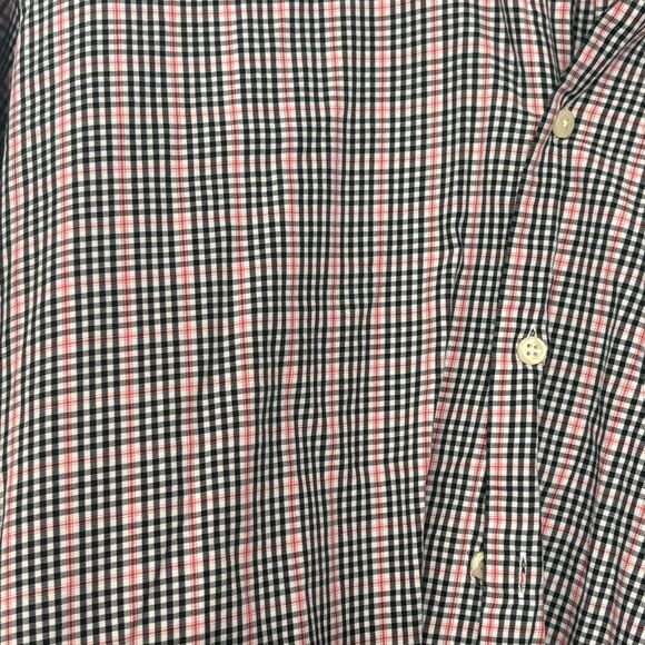 Peter Millar Shirt Mens XL Black Red Check Plaid Button Down 100% Cotton Pocket - Picture 3 of 4